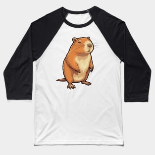 Curious Cute Capybara Baseball T-Shirt